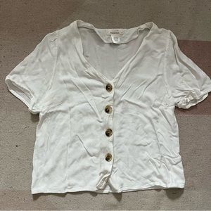 urban romantics white linen button down blouse